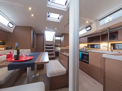 Galley of Rebekka Blue, a Beneteau Oceanis 46.1 sailboat at Municipal Unit of Rhodes, Greece
