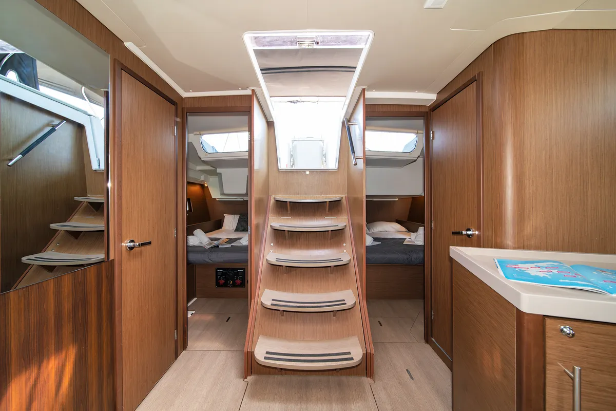 Salon of Rebekka Blue, a Beneteau Oceanis 46.1 sailboat at Municipal Unit of Rhodes, Greece
