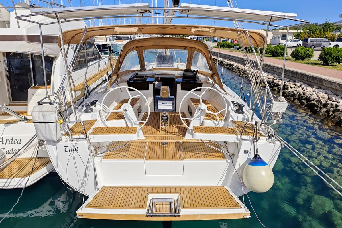 Exterior view of Tina, a Hanse 418 sailboat at Općina Sukošan, Croatia