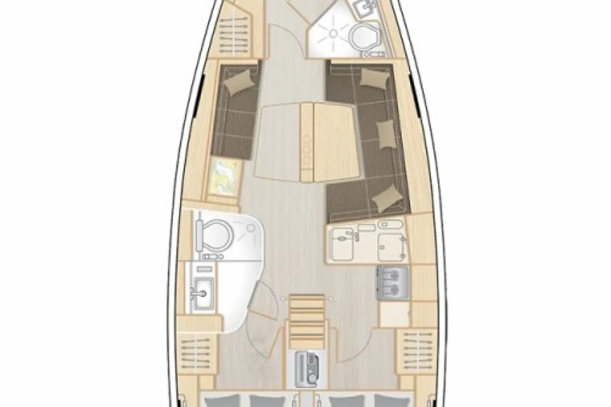 Exterior view of Tina, a Hanse 418 sailboat at Općina Sukošan, Croatia