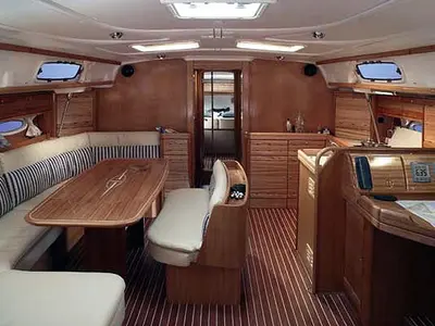 Salon of Canelupo, a Bavaria 50 sailboat at Punat, Croatia