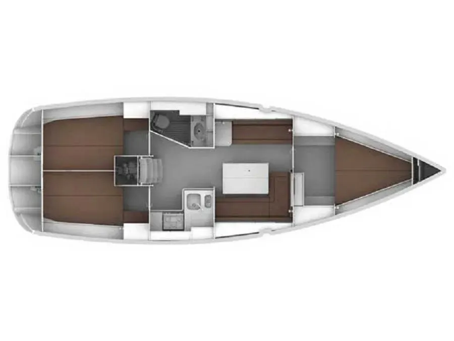 Floor plan of Nemo, a Bavaria Cruiser 36 sailboat at Općina Baška Voda, Croatia