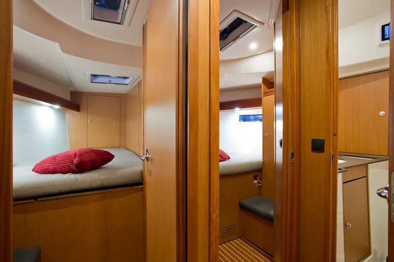 Cabin on Bonata, a Bavaria Cruiser 45 sailboat at Grad Šibenik, Croatia