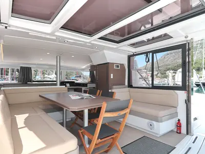 Salon of Sea Lounge, a Bali 4.1 catamaran at Biograd na Moru, Croatia