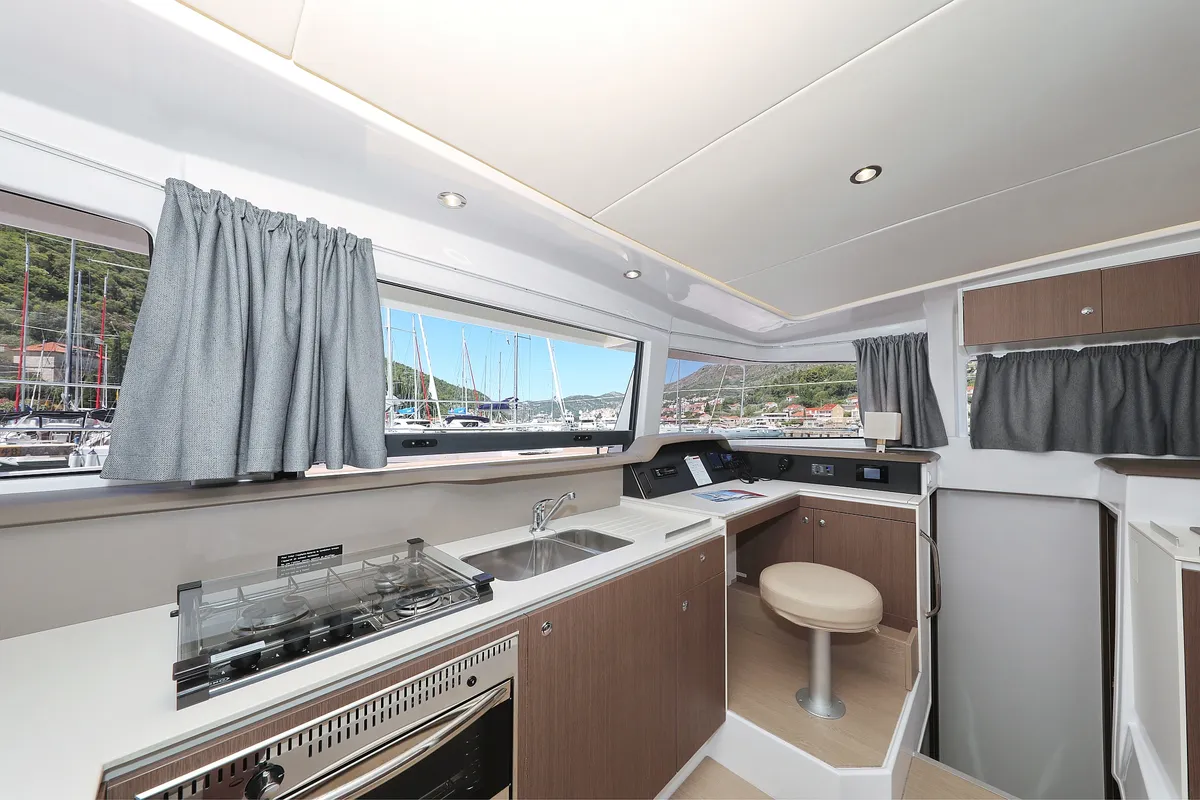 Sea Lounge, a Bali 4.1 catamaran at Grad Biograd na Moru, Croatia