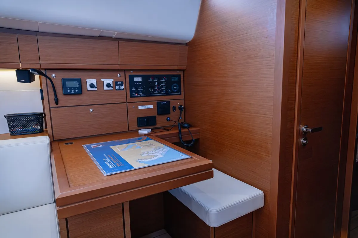 Salon of Cielito Lindo, a Jeanneau 54 sailboat at Seget Donji, Croatia