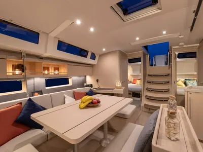 Salon of Beneteau Oceanis 46.1, a sailboat at Marigot, France