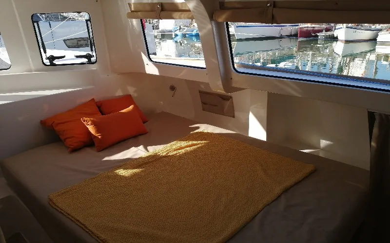Cabin on Evidence, a NEEL 43 sailboat at Toulon, France