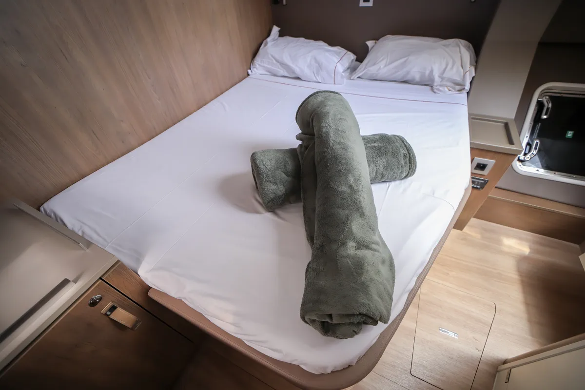 Cabin on Avocado, a Bali 4.6 catamaran at Olbia, Italy