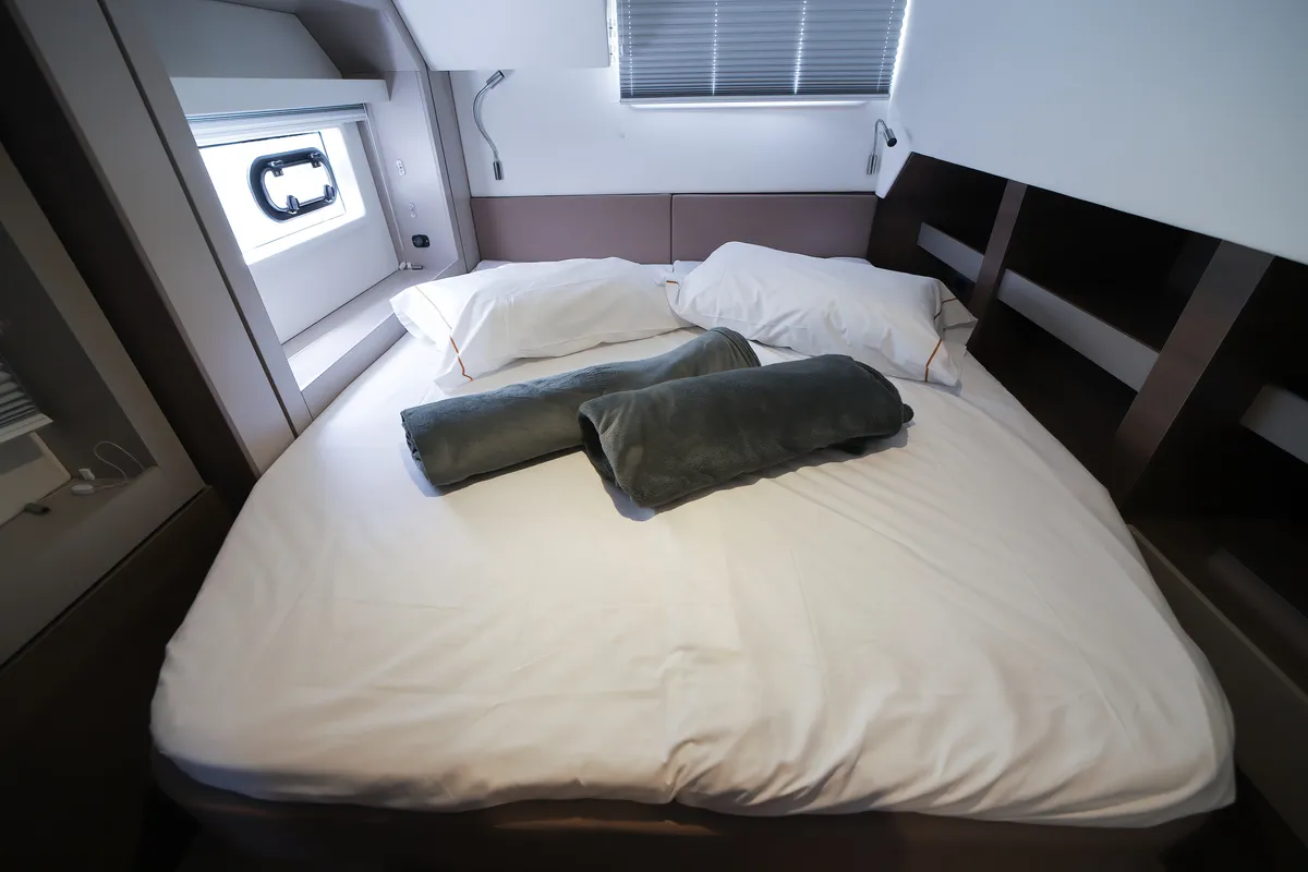 Cabin on Avocado, a Bali 4.6 catamaran at Olbia, Italy