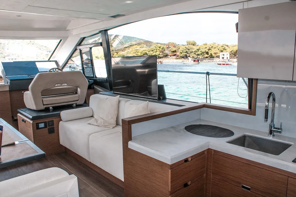 Galley of Nora, a Beneteau Monte Carlo 52 motorboat at Seget Donji, Croatia