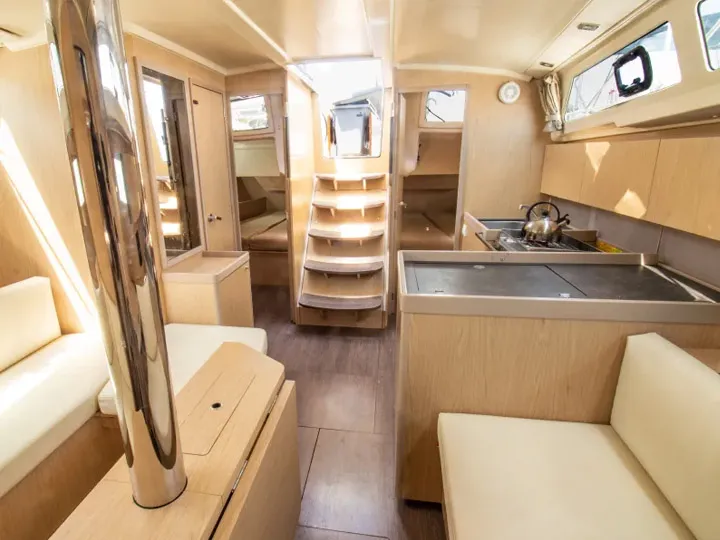 Salon of Kos 41.5, a Beneteau Oceanis 41.1 sailboat at Municipal Unit of Lefkada, Greece
