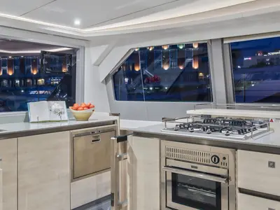Galley of Moorings 5000 Exclusive, a Leopard 50 catamaran at Road Town, British Virgin Islands