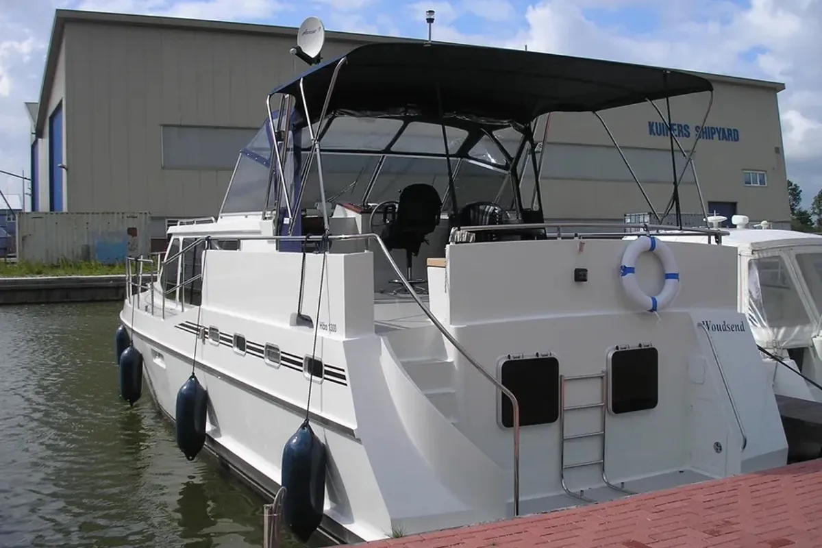 Exterior view of Emma, a Gulet Hibo 1300 motorboat at Woudsend, Netherlands