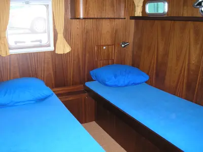 Cabin on Emma, a Gulet Hibo 1300 motorboat at Woudsend, Netherlands