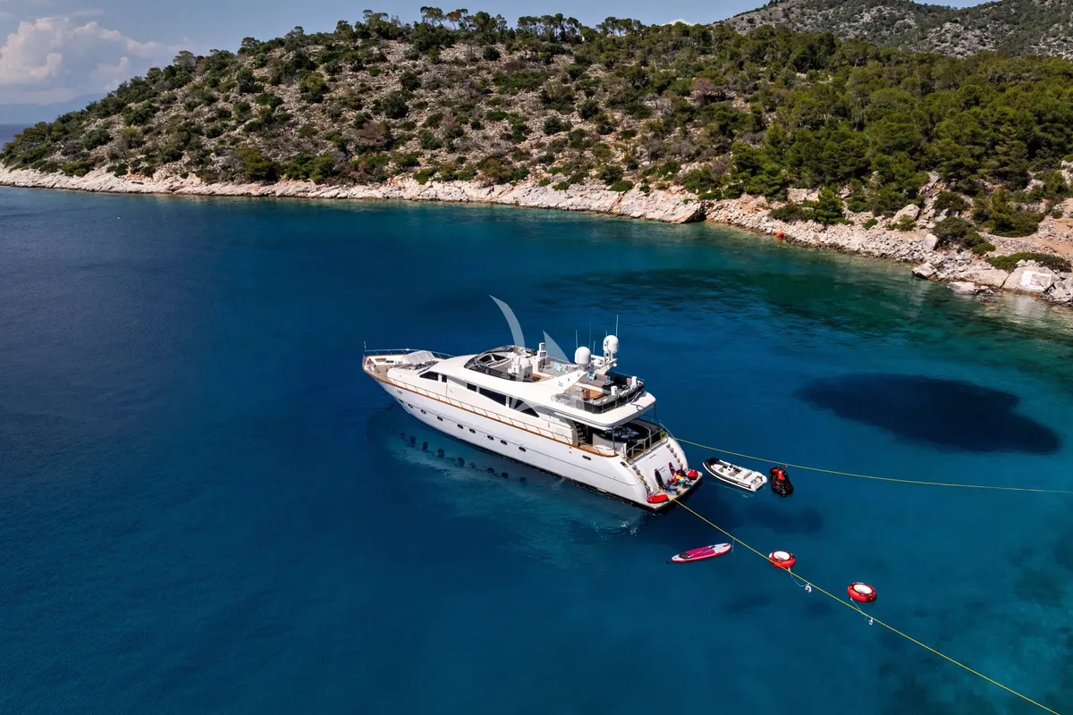 Exterior view of Dream, a Gulet Arno Leopard 27 motor yacht at Athens, Greece