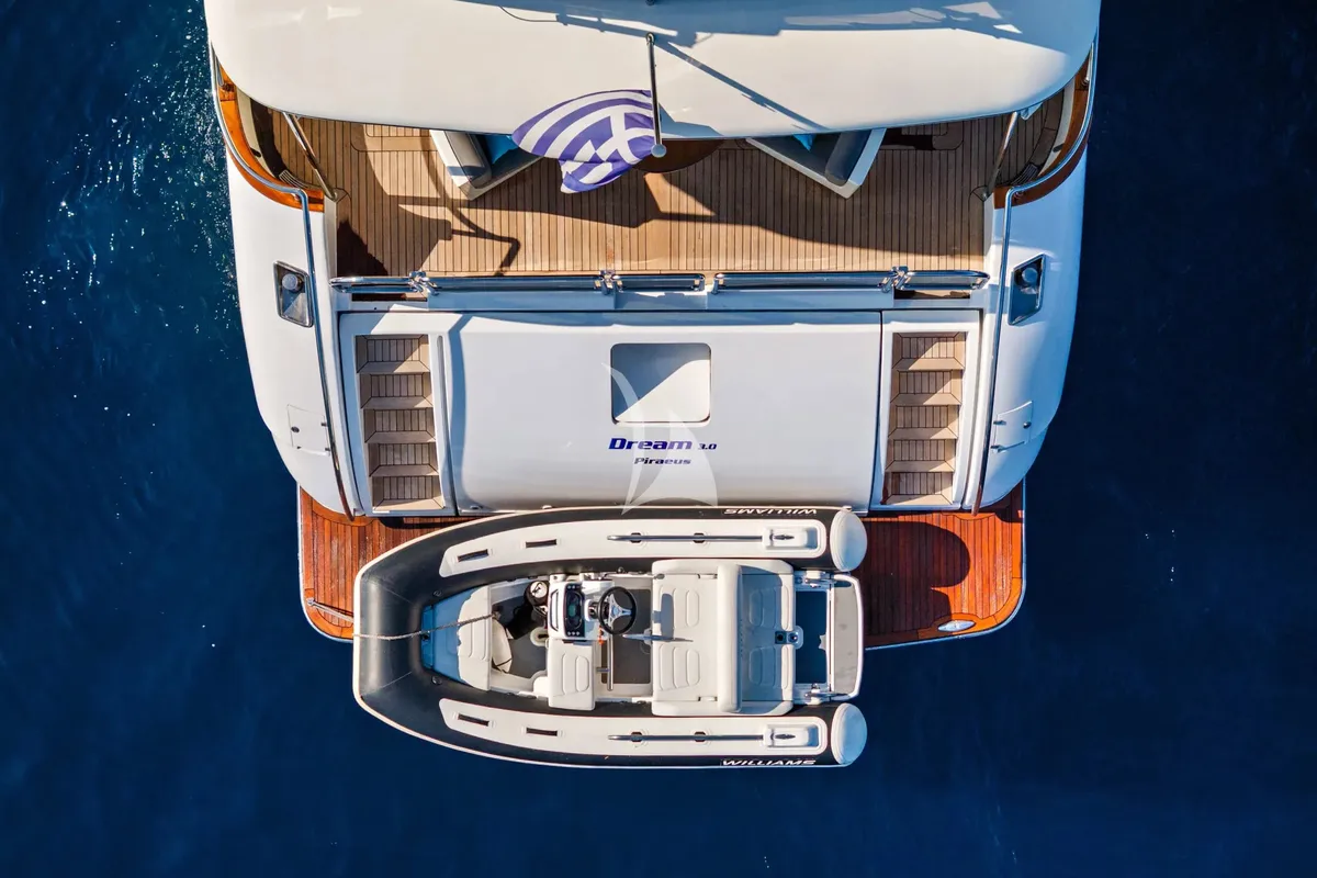 Exterior view of Dream, a Gulet Arno Leopard 27 motor yacht at Athens, Greece
