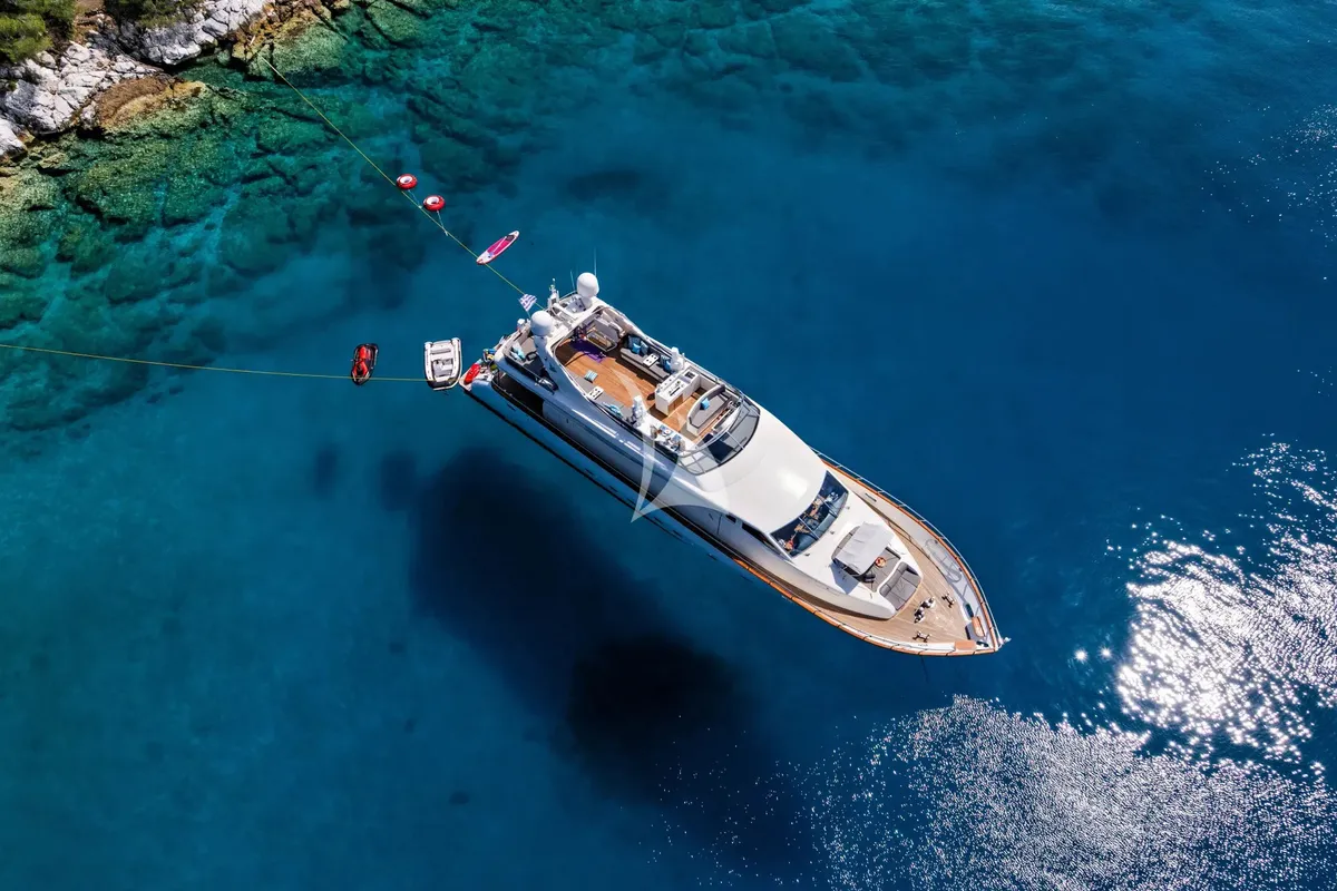 Exterior view of Dream, a Gulet Arno Leopard 27 motor yacht at Athens, Greece