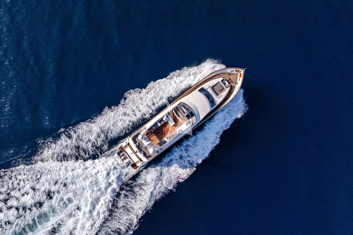 Exterior view of Dream, a Gulet Arno Leopard 27 motor yacht at Athens, Greece