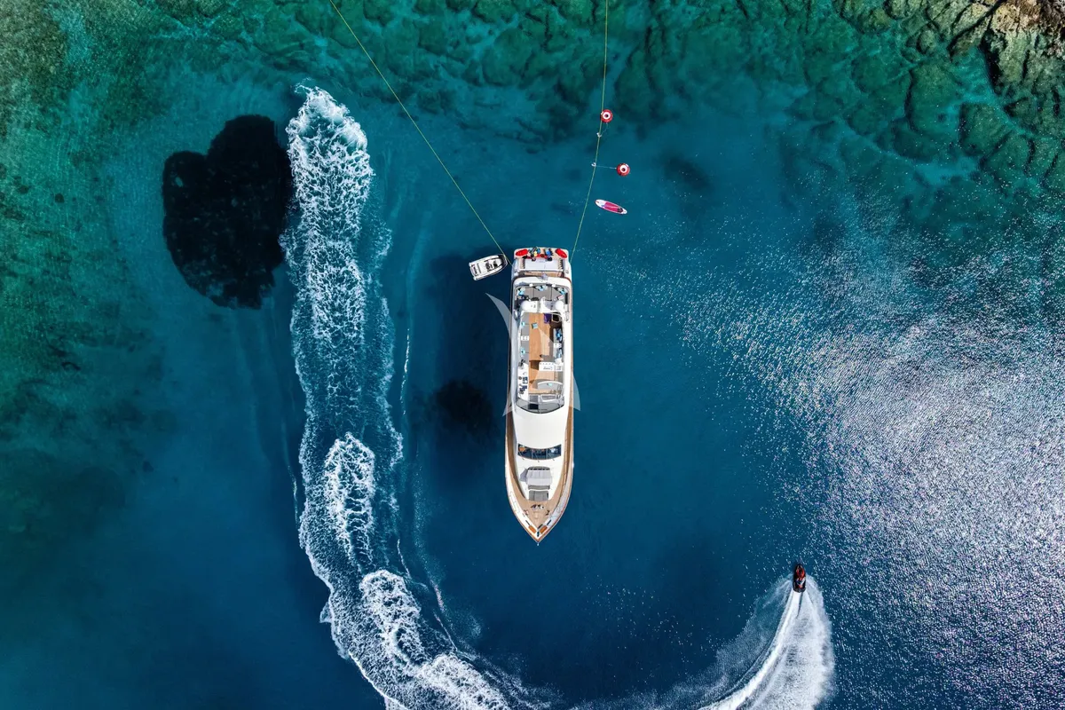 Exterior view of Dream, a Gulet Arno Leopard 27 motor yacht at Athens, Greece