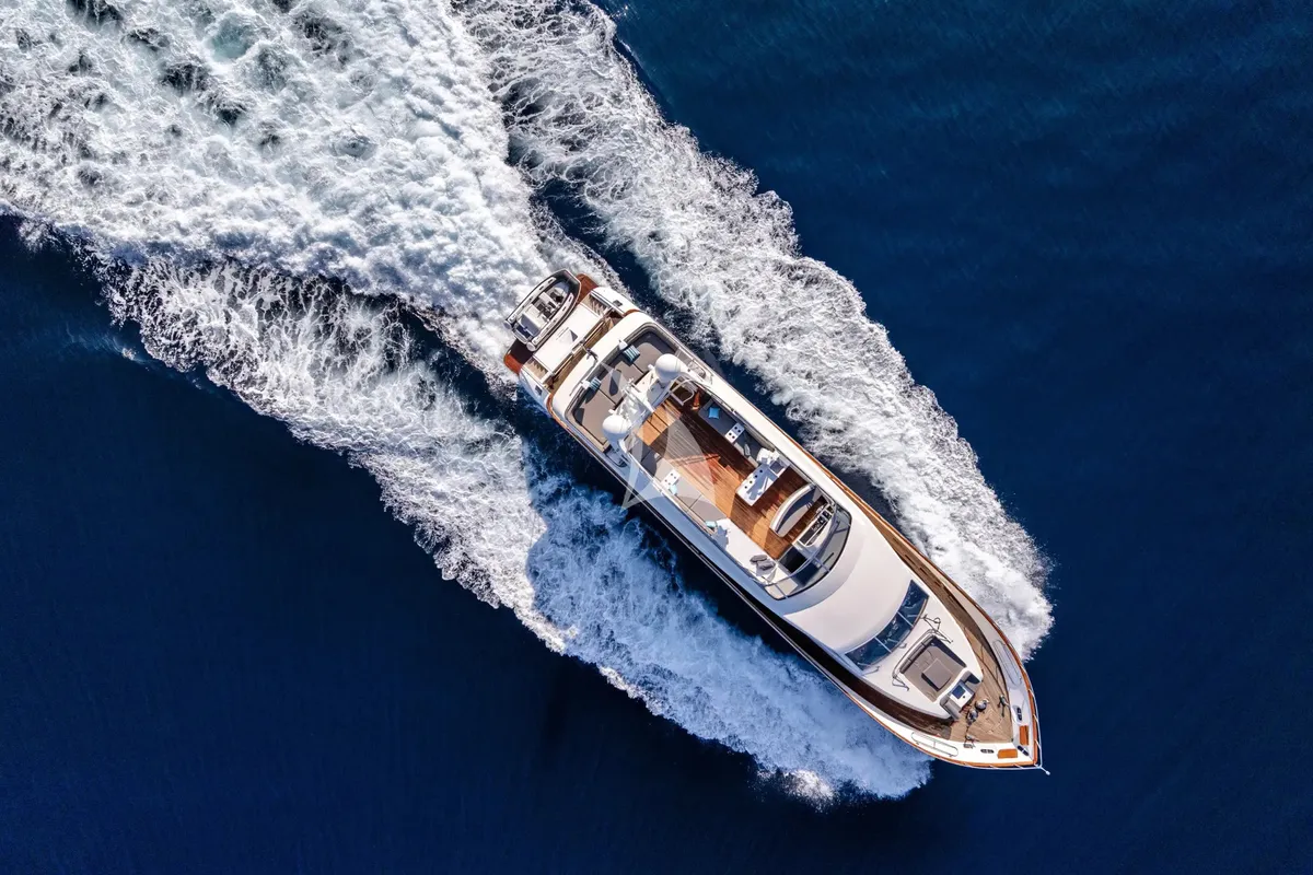 Exterior view of Dream, a Gulet Arno Leopard 27 motor yacht at Athens, Greece
