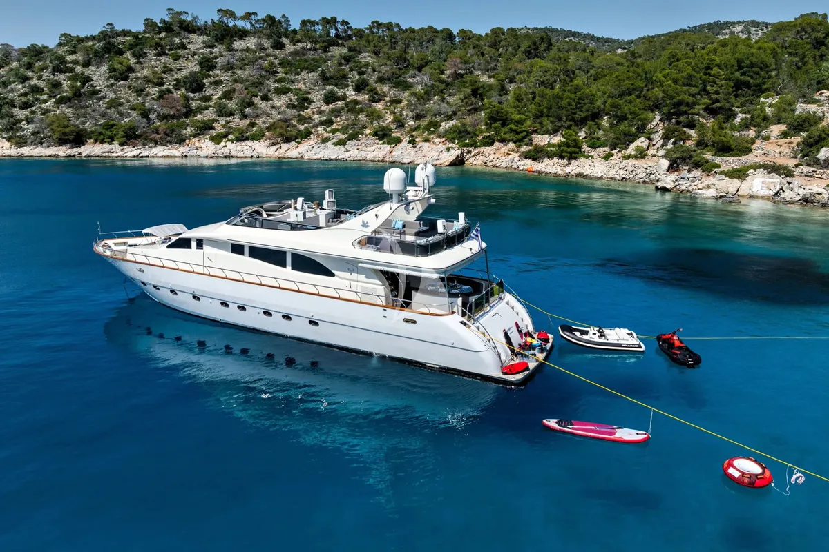 Exterior view of Dream, a Gulet Arno Leopard 27 motor yacht at Athens, Greece