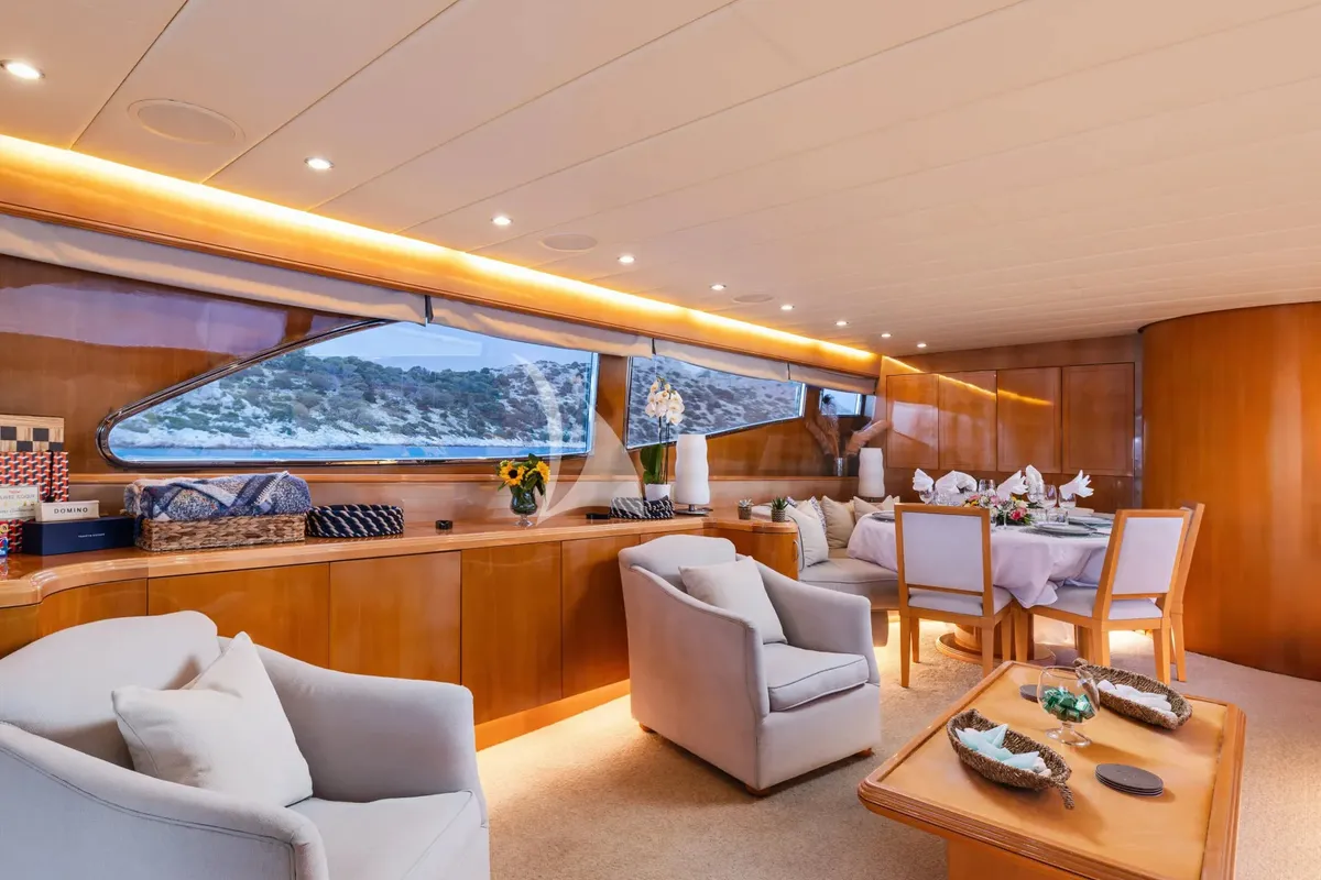 Salon of Dream, a Gulet Arno Leopard 27 motor yacht at Athens, Greece