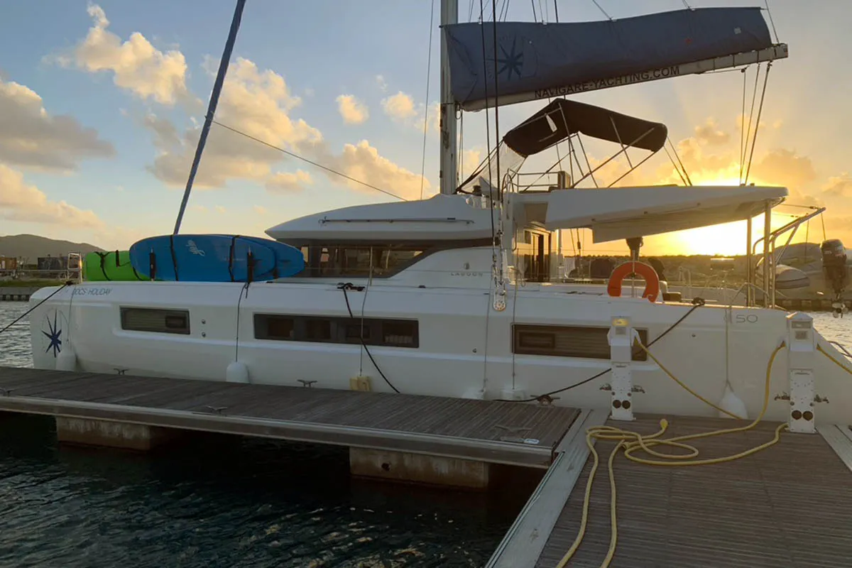 CU Sailing (Docs Holiday), a Lagoon 50 catamaran at Road Town, British Virgin Islands