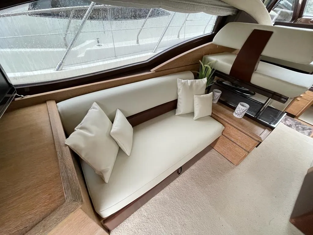 Salon of Kecalu, a Azimut 47 motorboat at Primošten, Croatia