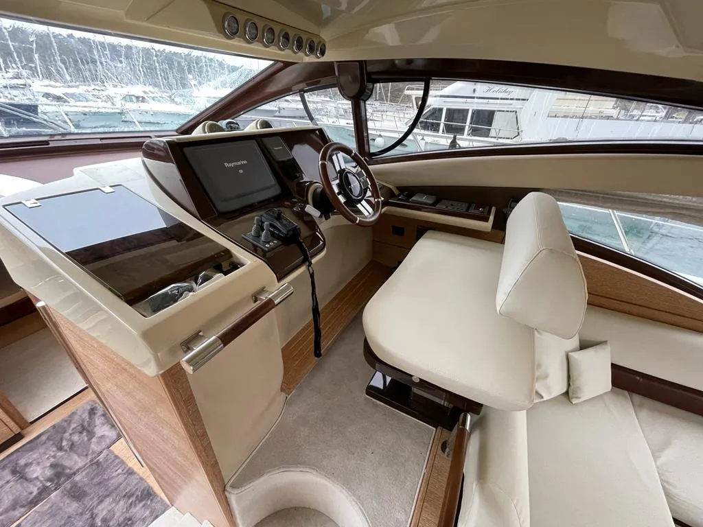 Cockpit of Kecalu, a Azimut 47 motorboat at Primošten, Croatia