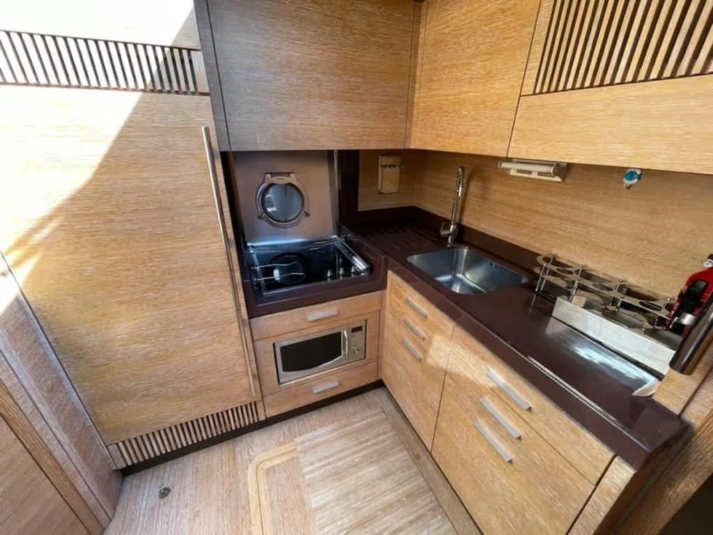 Galley of Kecalu, a Azimut 47 motorboat at Primošten, Croatia