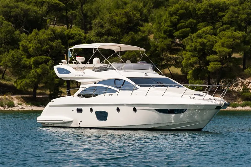 Exterior view of Kecalu, a Azimut 47 motorboat at Primošten, Croatia