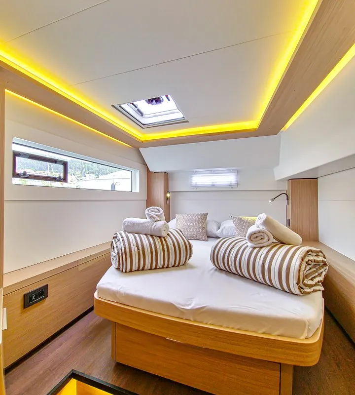 Cabin on Felicita, a Lagoon 46 catamaran at Split, Croatia