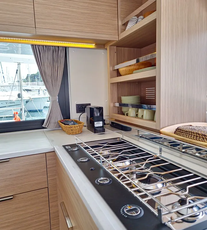 Cabin on Felicita, a Lagoon 46 catamaran at Split, Croatia