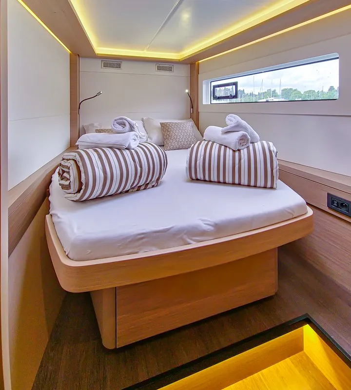 Cabin on Felicita, a Lagoon 46 catamaran at Split, Croatia