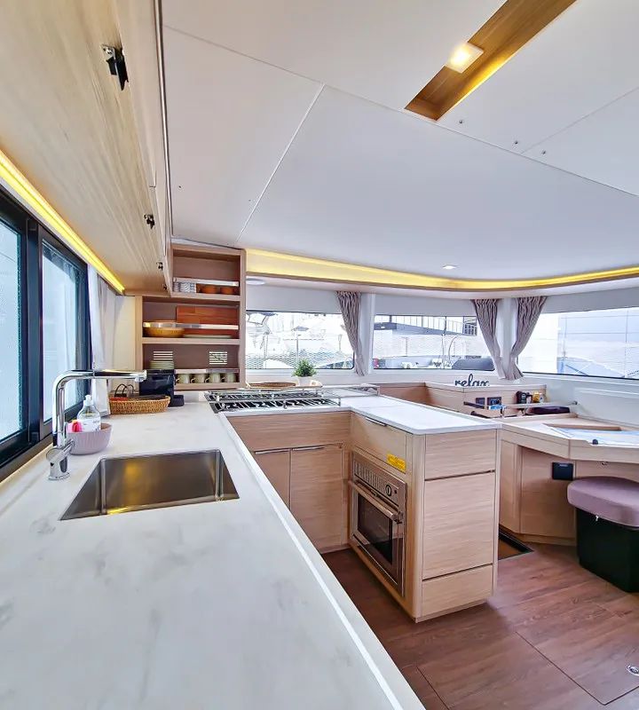Galley of Felicita, a Lagoon 46 catamaran at Split, Croatia