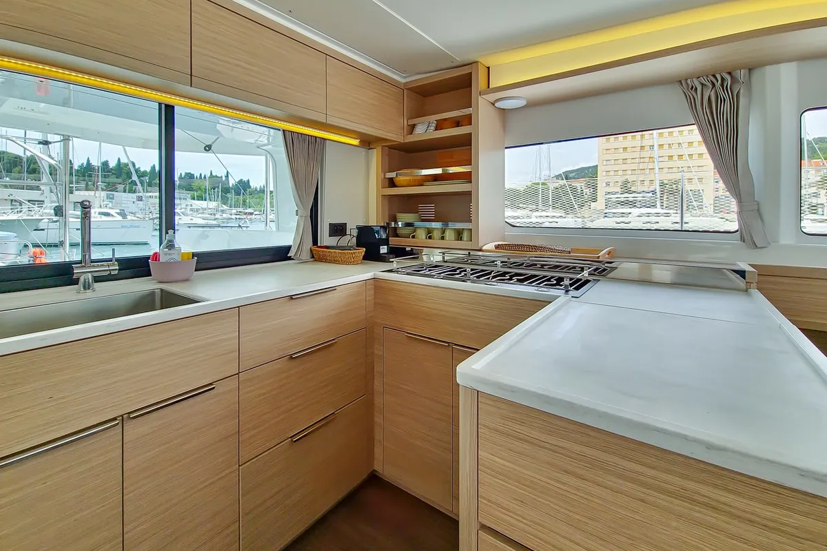 Galley of Felicita, a Lagoon 46 catamaran at Split, Croatia