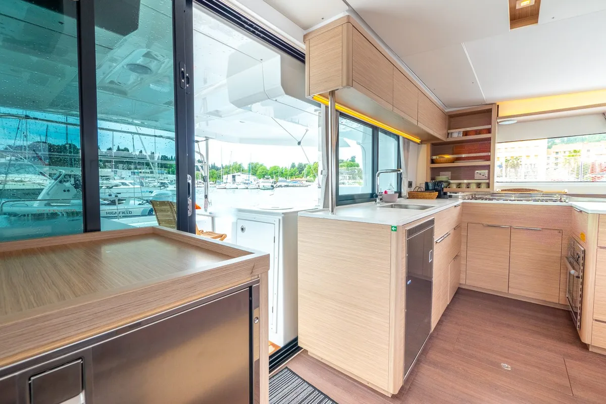 Galley of Felicita, a Lagoon 46 catamaran at Split, Croatia