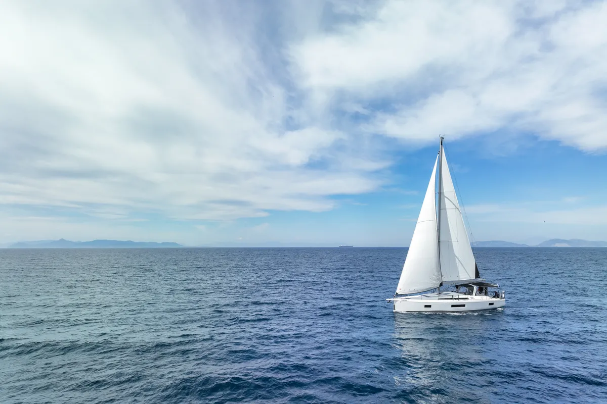 Exterior view of One Piece, a Beneteau Oceanis 51.1 sailboat at Athens, Greece