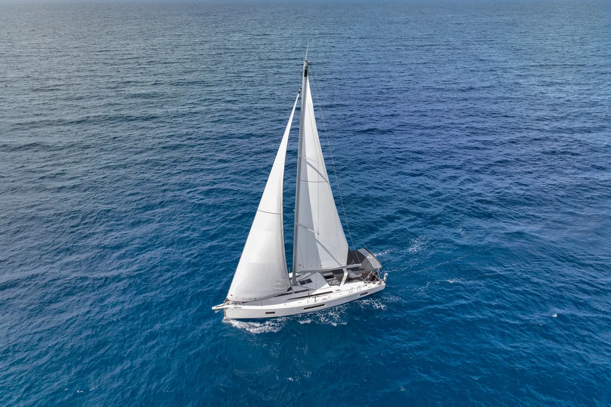 Exterior view of One Piece, a Beneteau Oceanis 51.1 sailboat at Athens, Greece