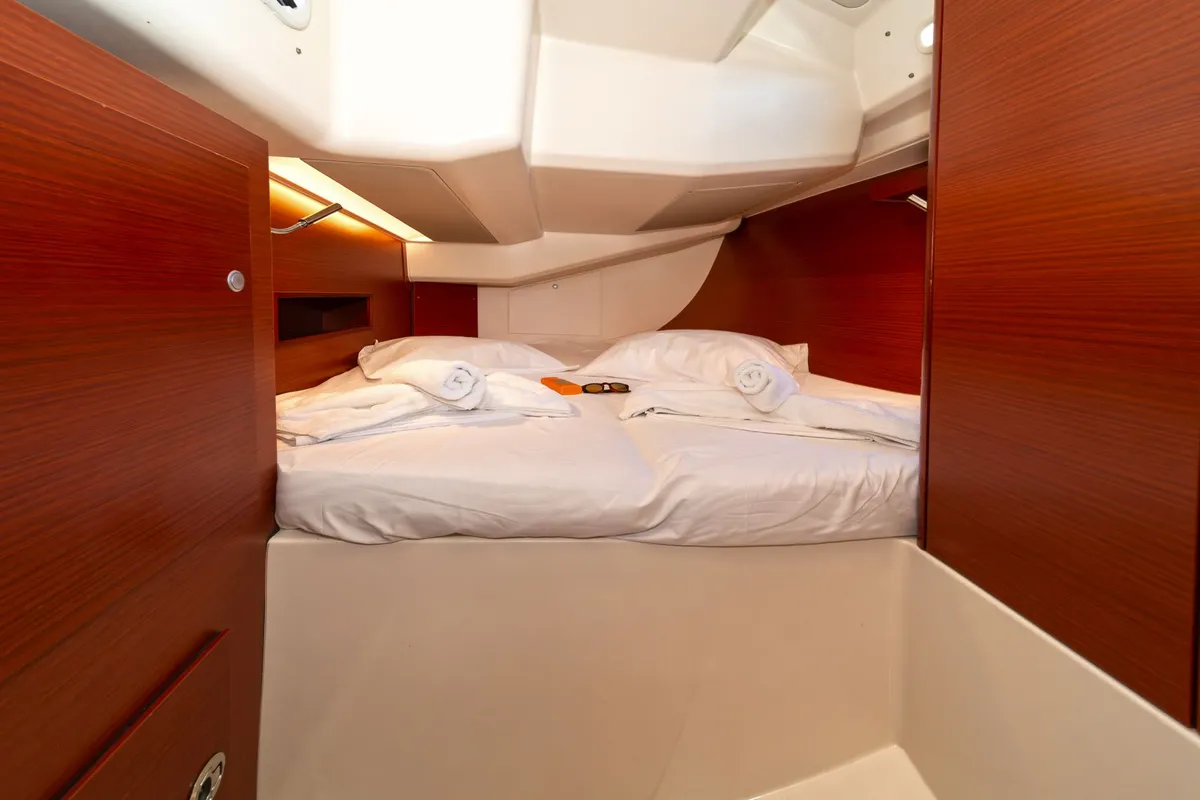 Cabin on Kiveli, a Hanse 458 sailboat at Lavreotiki Municipal Unit, Greece