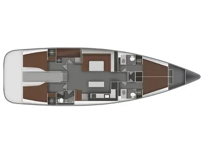 Floor plan of Vivace, a Bavaria 55 Cruiser sailboat at Općina Sukošan, Croatia