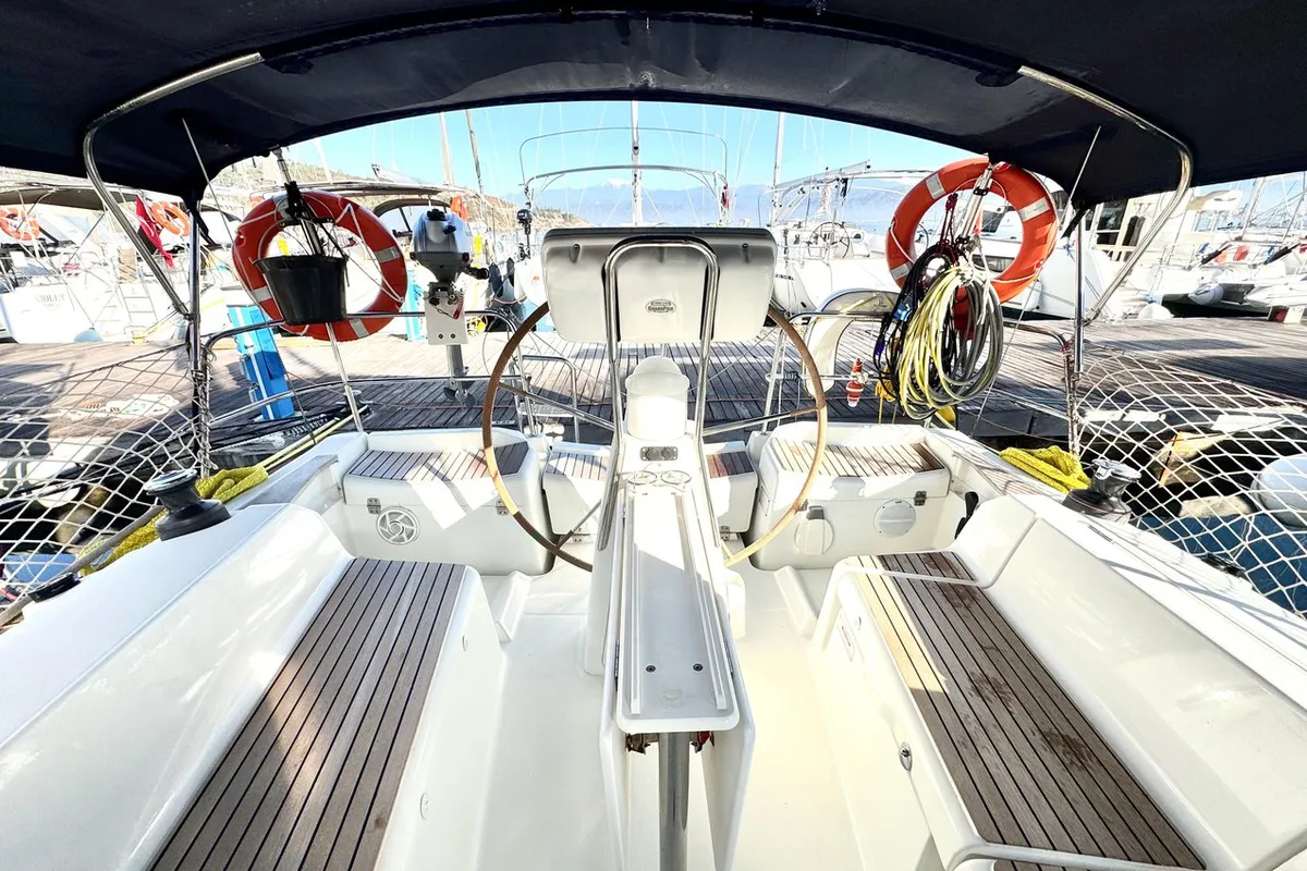 Salon of Che, a Jeanneau Sun Odyssey 36i sailboat at Fethiye, Turkey
