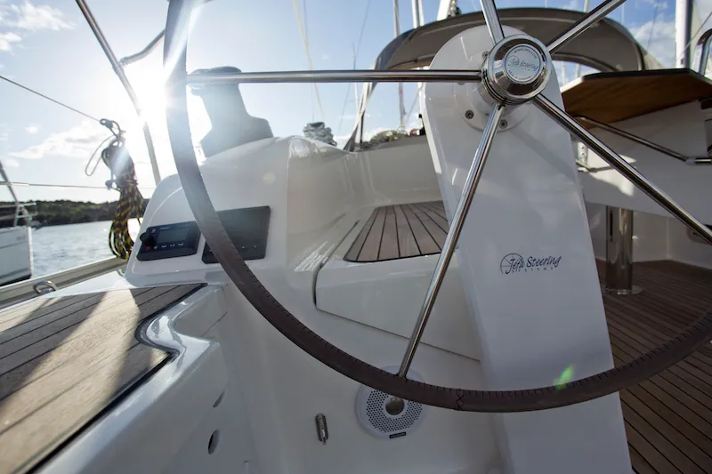 Cockpit of Avatar, a Bavaria Cruiser 46 sailboat at Šibenik, Croatia