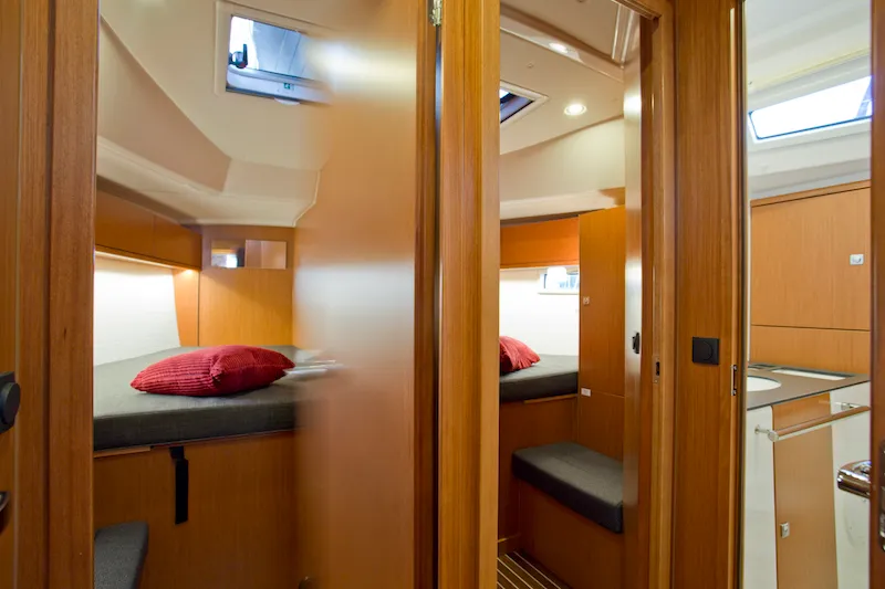 Cabin on Avatar, a Bavaria Cruiser 46 sailboat at Šibenik, Croatia