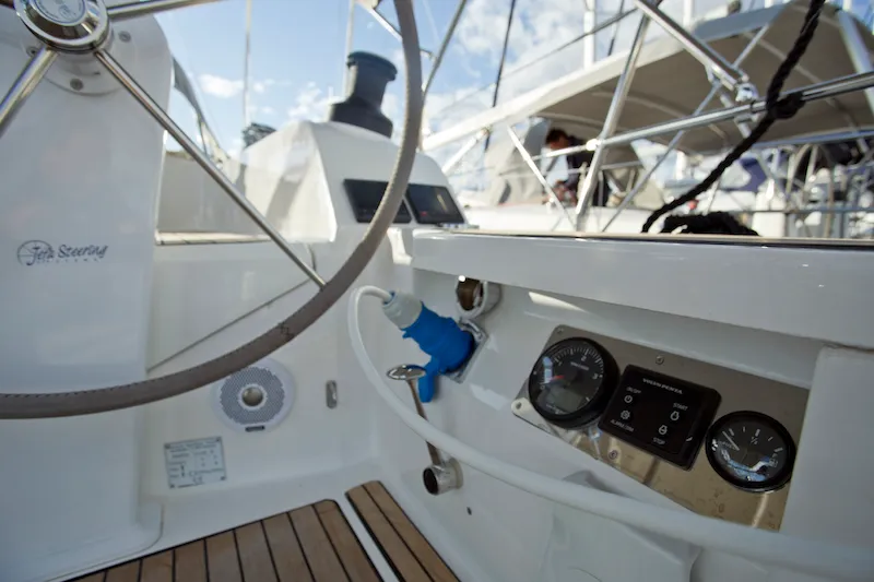 Cockpit of Avatar, a Bavaria Cruiser 46 sailboat at Šibenik, Croatia