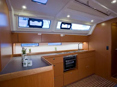 Galley of Avatar, a Bavaria Cruiser 46 sailboat at Šibenik, Croatia
