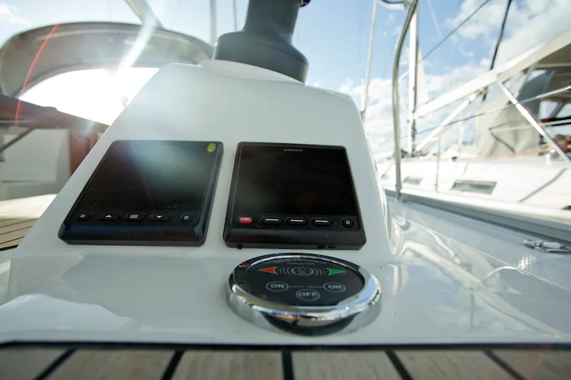 Cockpit of Avatar, a Bavaria Cruiser 46 sailboat at Šibenik, Croatia