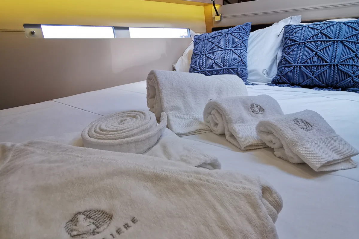 Cabin on Premium, a Dufour 56 Exclusive sailboat at Castellammare del Golfo, Italy