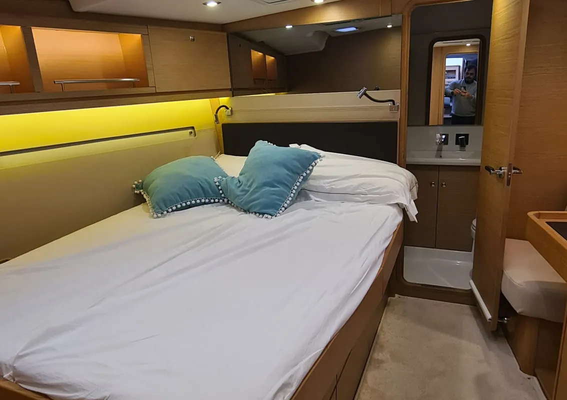Cabin on Premium, a Dufour 56 Exclusive sailboat at Castellammare del Golfo, Italy